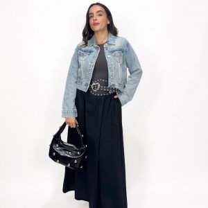 Falda Cotton Midi Negro