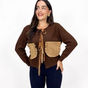 Cardigan Coquette Marron